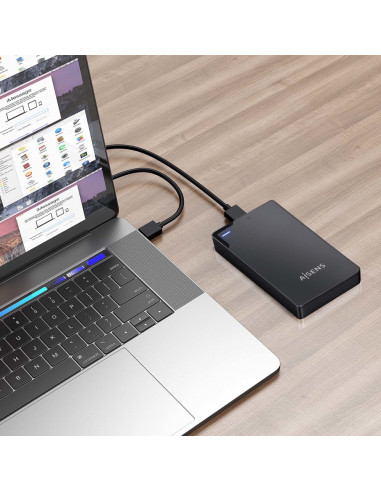 AISENS Caja Externa 2,5? 9.5mm SATA a USB 3.0/USB3.1 Gen1, Negra