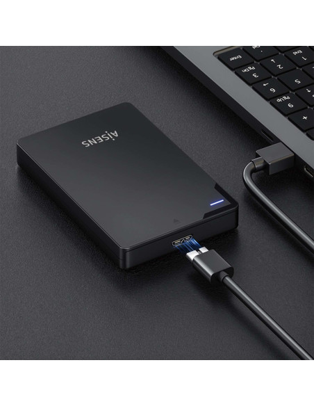 AISENS Caja Externa 2,5? 9.5mm SATA a USB 3.0/USB3.1 Gen1, Negra