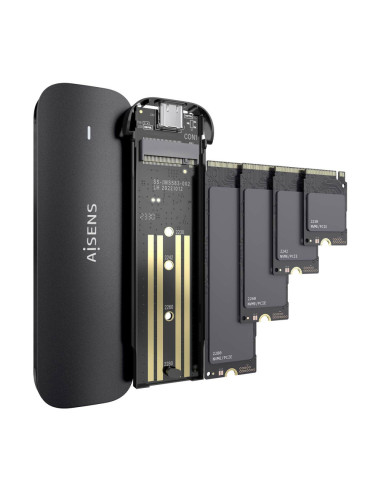 AISENS ASM2-024B caja para disco duro externo Caja externa para unidad de estado sólido (SSD) Negro