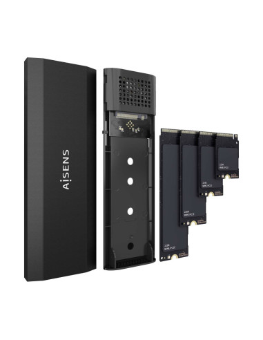 AISENS ASM2-028B caja para disco duro externo Caja externa para unidad de estado sólido (SSD) Negro