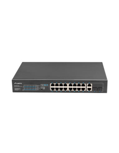 Lanberg RSFE-16P-2C-250 switch No administrado Gigabit Ethernet (10/100/1000) Energía sobre Ethernet (PoE) 1U Negro
