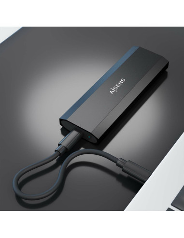 AISENS ASM2-028B caja para disco duro externo Caja externa para unidad de estado sólido (SSD) Negro