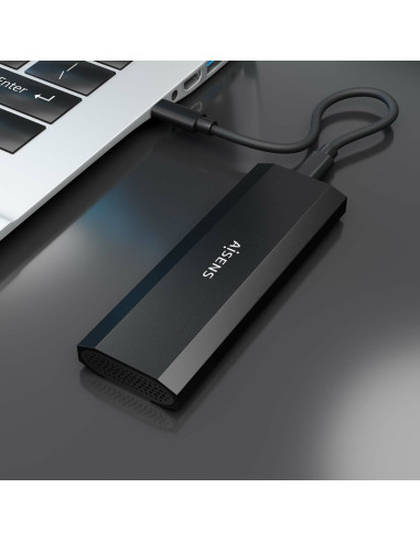 AISENS ASM2-028B caja para disco duro externo Caja externa para unidad de estado sólido (SSD) Negro