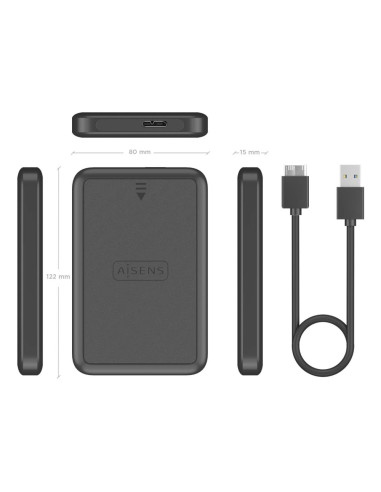 AISENS ASE-2519B caja para disco duro externo Carcasa de disco duro/SSD 2.5"