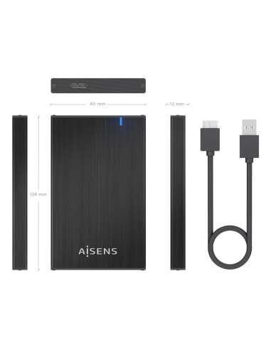 AISENS ASE-2527B caja para disco duro externo Carcasa de disco duro/SSD 2.5"
