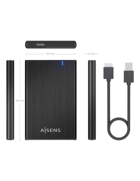 AISENS ASE-2528B caja para disco duro externo Carcasa de disco duro/SSD 2.5"