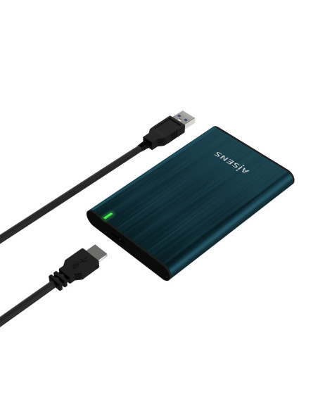 AISENS Caja Externa 2.5" ASE-2525PB 9.5 mm SATA A USB 3.0/USB 3.1 Gen1, Azul Pacifico