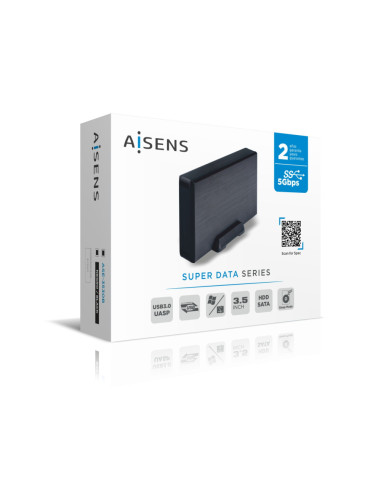 AISENS Caja externa 3,5" ASE-3530B SATA a USB 3.0/USB 3.1 Gen1, Negra
