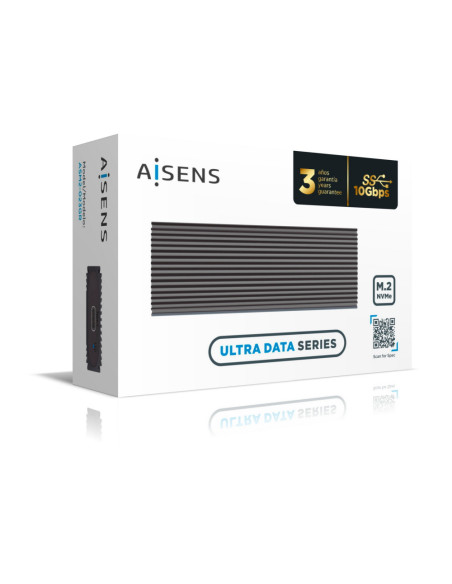 AISENS Caja Externa M.2 (NGFF) ASM2-023GR NVMe A USB3.2 Gen2, Gris