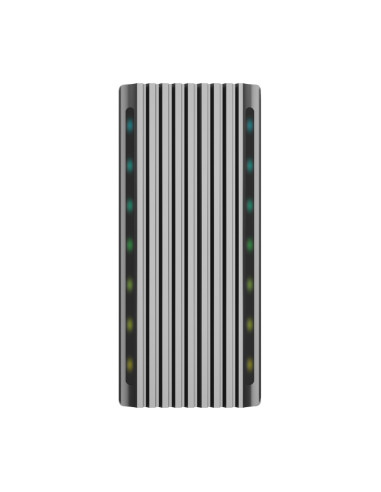 AISENS Caja Externa M.2 RGB Gaming ASM2-RGB011GR SATA/NVMe A USB3.1 Gen2, Gris