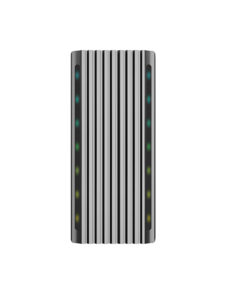 AISENS Caja Externa M.2 RGB Gaming ASM2-RGB011GR SATA/NVMe A USB3.1 Gen2, Gris