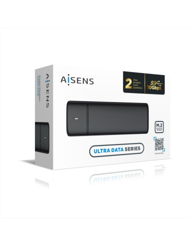 AISENS Caja Externa M.2 (NGFF) ASM2-001B SATA/NVME a USB3.1/USB3.2 Gen2, Negra