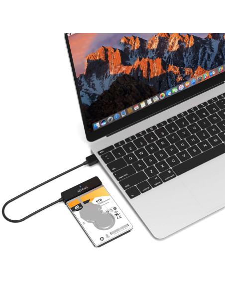 AISENS Adaptador SATA a USB-A USB3.0/USB3.1 Gen1 para Discos Duros 2.5?, Negro