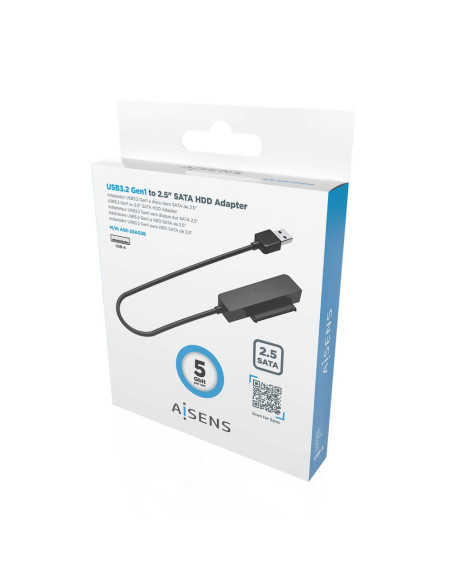 AISENS Adaptador SATA a USB-A USB3.0/USB3.1 Gen1 para Discos Duros 2.5?, Negro