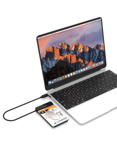 AISENS Adaptador SATA a USB-C USB3.0/USB3.1 Gen1 para Discos Duros 2.5?, Negro