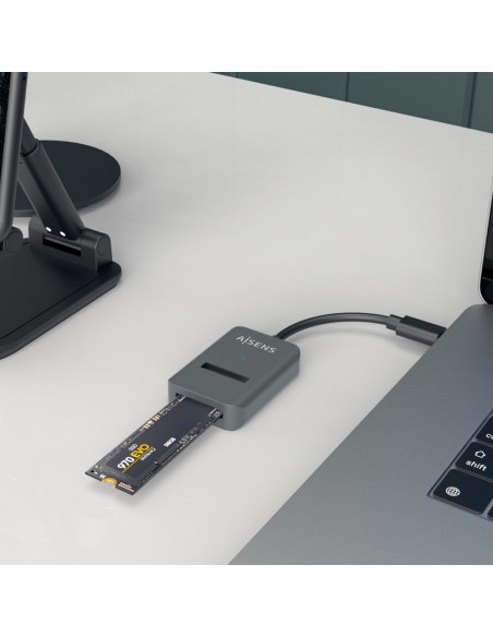 AISENS USB-C Dock M.2 (NGFF) ASUC-M2D012-GR SATA/NVMe A USB3.1 Gen2, Gris