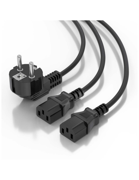 AISENS A132-0865 cable de transmisión 3 m CEE7/7 Acoplador C13 2 x
