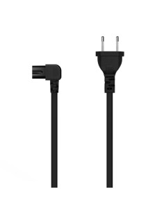 AISENS Cable Alimentación Acodado Forma 8, CEE7/16/M-C7/H, Negro, 3.0M