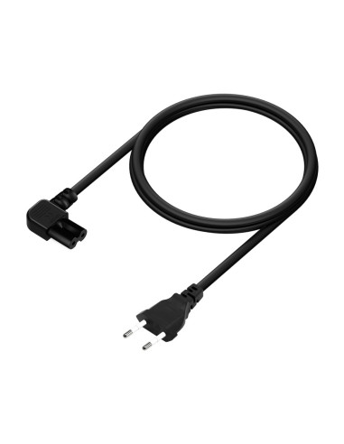 AISENS Cable Alimentación Acodado Forma 8, CEE7/16/M-C7/H, Negro, 3.0M