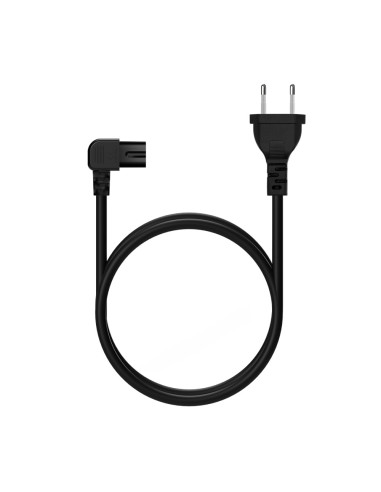 AISENS Cable Alimentación Acodado Forma 8, CEE7/16/M-C7/H, Negro, 1.8M
