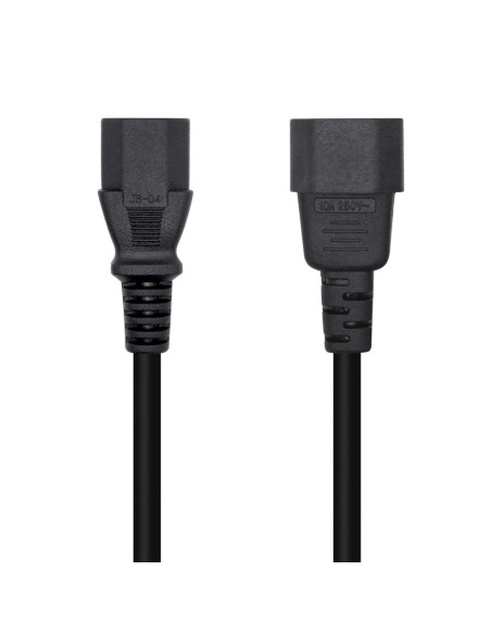 AISENS Cable Alimentación CPU, C13/H-C14/M, Negro, 3.0m