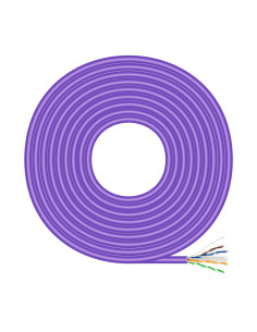 AISENS Cable de Red RJ45 LSZH Cat.6 UTP Rigido AWG23 CCA (Aleacion), Violeta, 100M