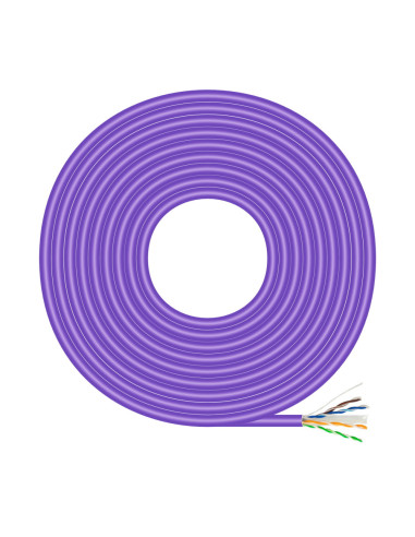 AISENS Cable de Red RJ45 LSZH Cat.6 UTP Rigido AWG23 CCA (Aleacion), Violeta, 100M