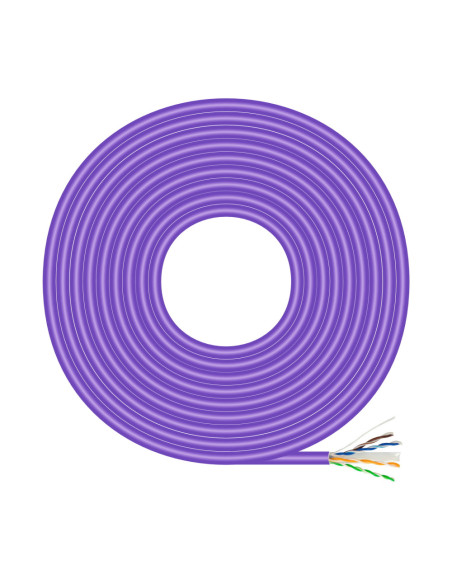 AISENS Cable de Red RJ45 LSZH Cat.6 UTP Rigido AWG23 CCA (Aleacion), Violeta, 100M